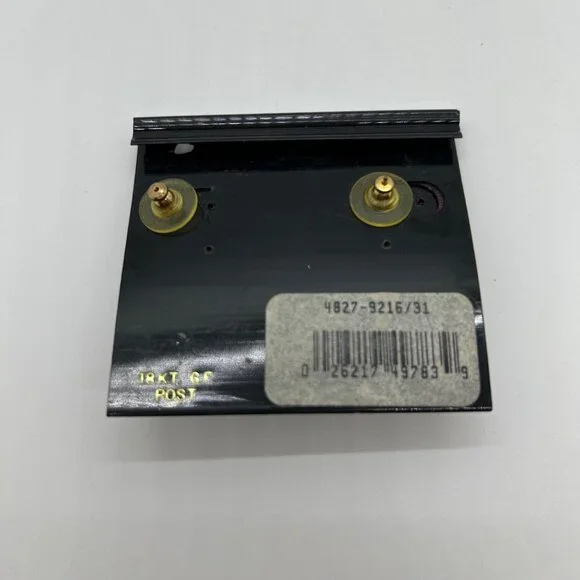 Vintage Anne Klein Earrings Brushed Gold-Tone, Diamond Shape Pierced Statement - Picture 10 of 13